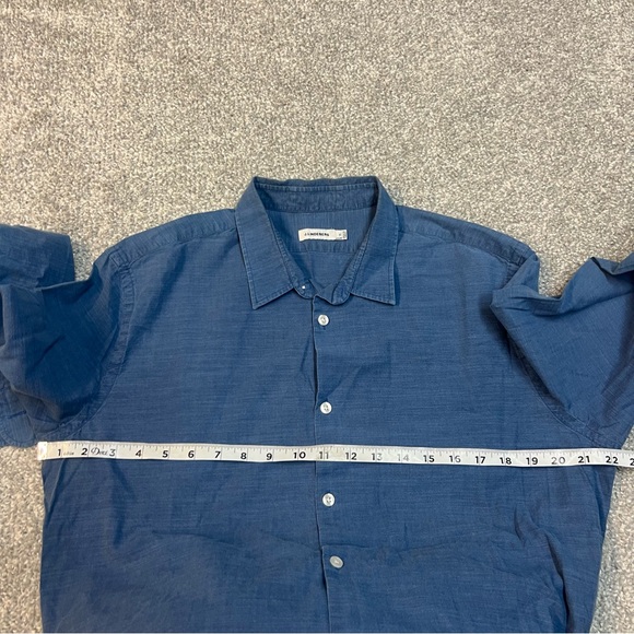 J Lindeberg Shirt Mens Extra Large Blue Chambray Button Up Long Sleeve Casual - Picture 3 of 6
